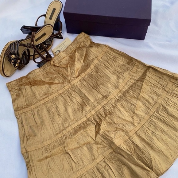 Vintage American Eagle Outfitters Shimmering Gold Skirt - Picture 1 of 6
